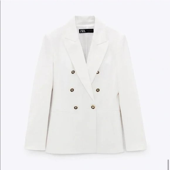 ZARA DOUBLE BREASTED BLAZER GOLD BUTTON - Picture 10 of 13